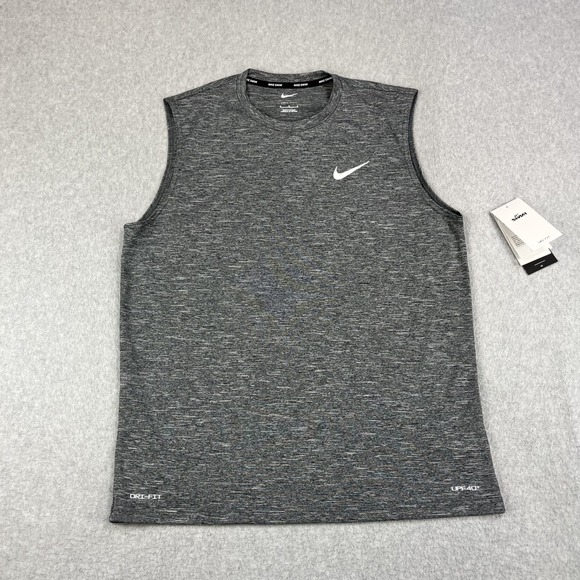 Nike Other - Nike Swim Dri Fit Shirt Mens Medium Gray Sleeveless Active UPF 40 Team $46